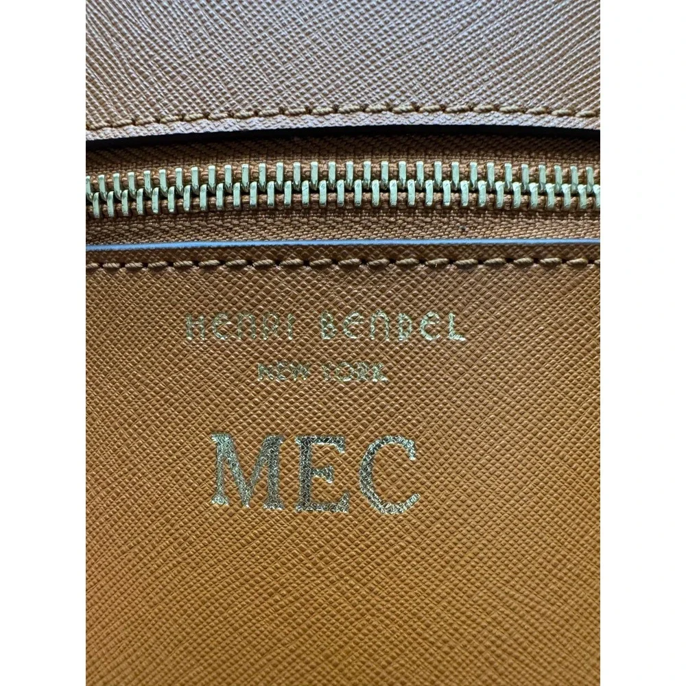 Henri Bendel Leather 57th School & Work Backpack Bag‎ Brown w/ Keychains